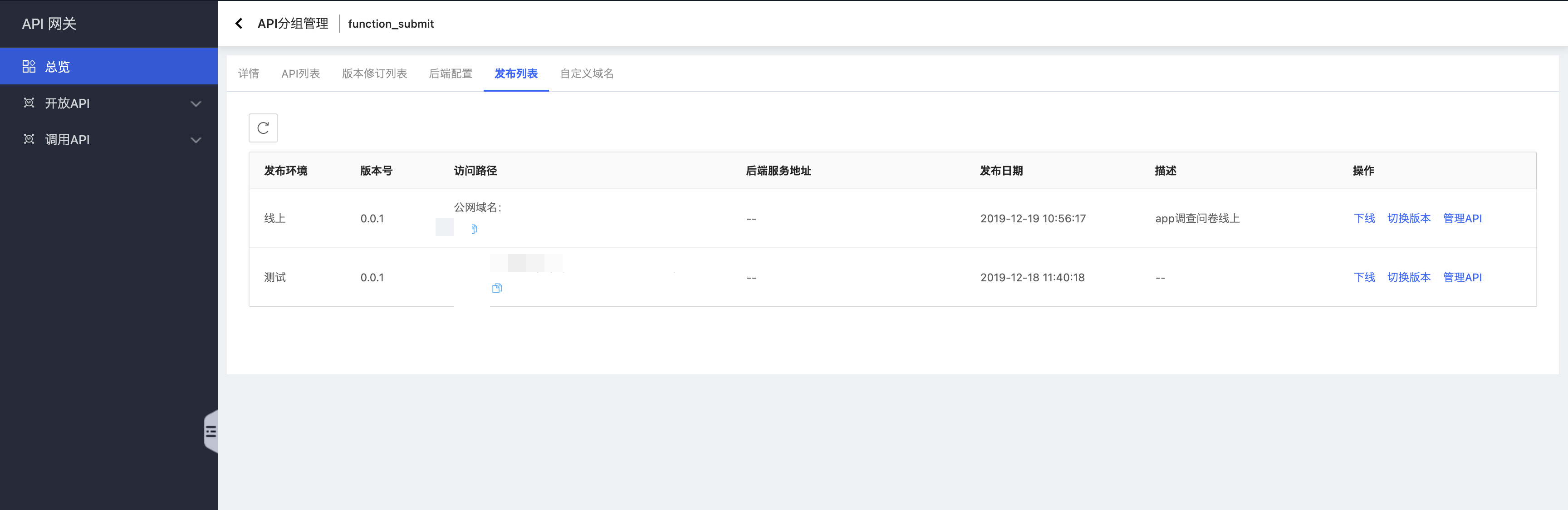 发布列表